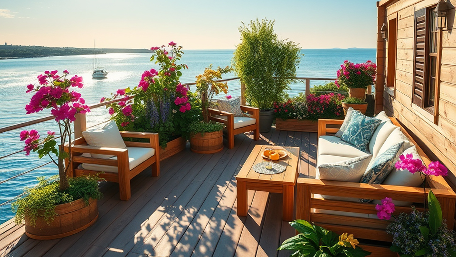 Terrassendiele Accoya® naturfarbig, 21x142mm, Länge 3,00m, glatt/egal., seitliche Clipnut, A1-Sort.