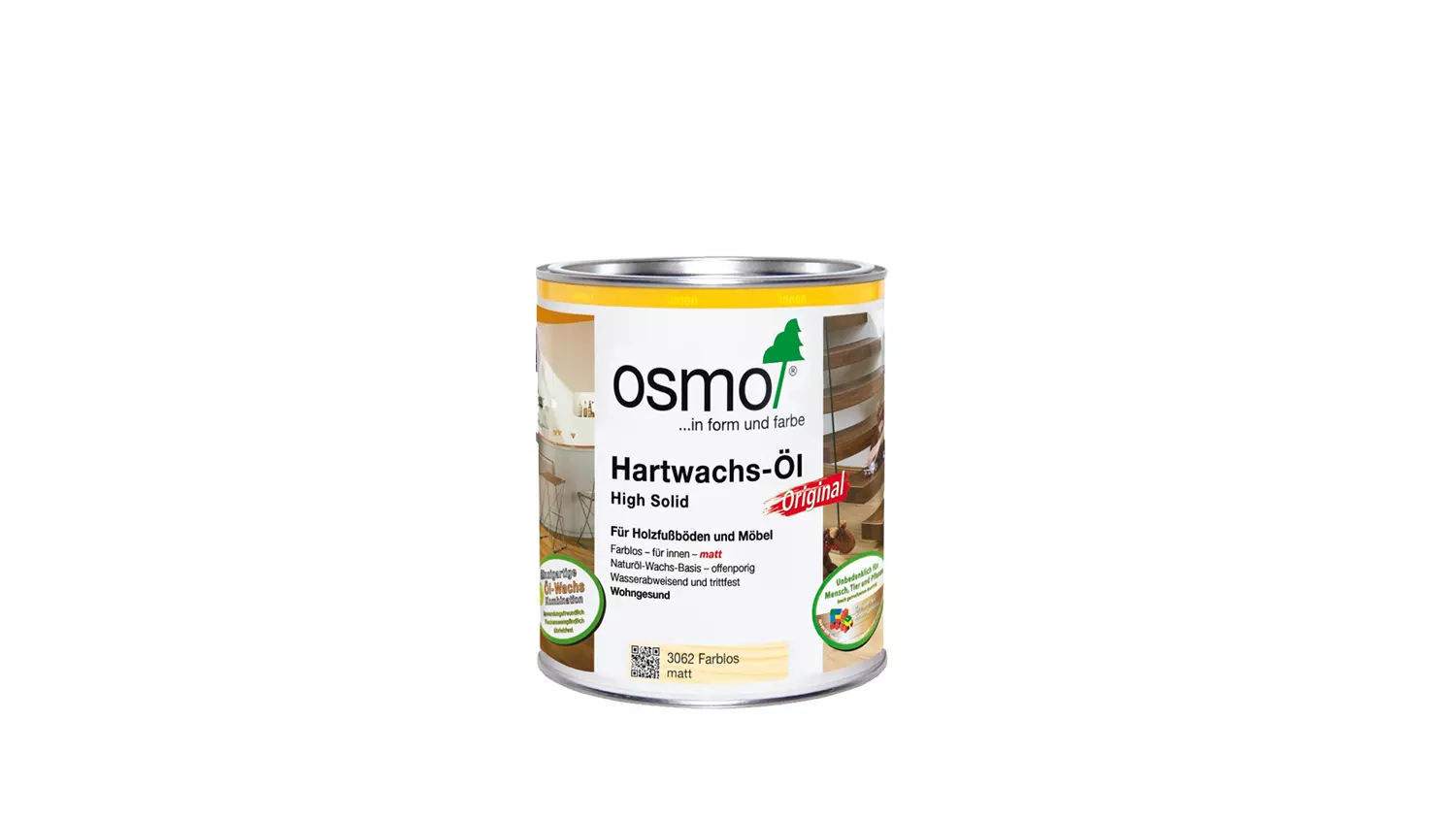 Osmo Hartwachs-Öl Original 3062 farblos matt, 0,75l (für Bodendielen innen)