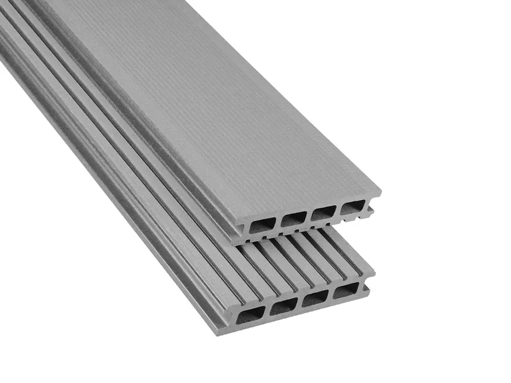 WPC Dielen HK Standard fein/grob grau gebürstet, 26x145mm, Länge 1m