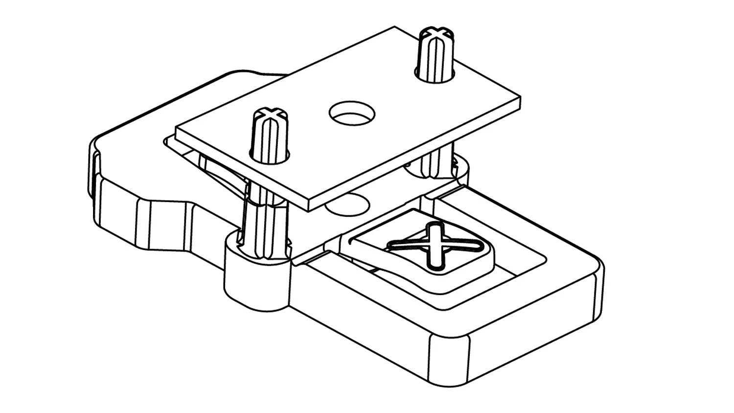 Ligo S 34 Universalclip für seitlich genutete Terrassendielen  auf Alu-UK, 400 Stck/ Pack inkl. Schrauben
