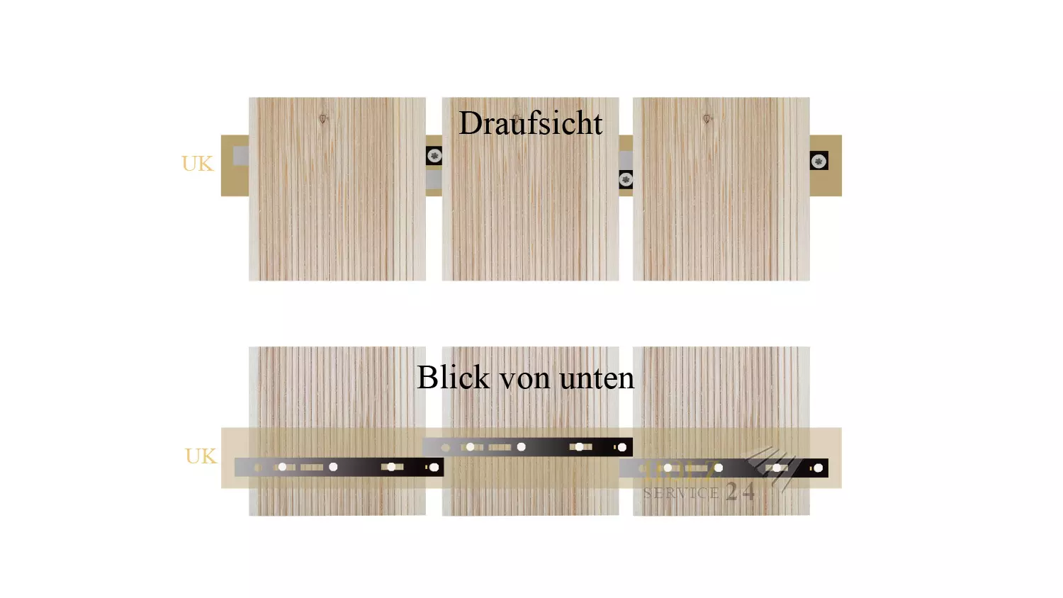 HS24 Bohlenhalter/ Dielenhalter 140-S-85 S (50 Stck.) inkl. Schrauben
